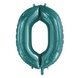 Giant INFLATED Teal Number Zero (0) Foil 86cm Balloon #213810