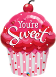 You're Sweet Cupcake supershape foil balloon INFLATED #57513