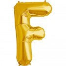 Gold Letter F foil Balloon AIR FILLED SMALL 41cm #00572