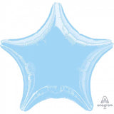 Pastel Blue Metallic Star Foil 45cm Balloon #07126