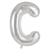 Giant Letter Balloon C Silver Foil 86cm #213902