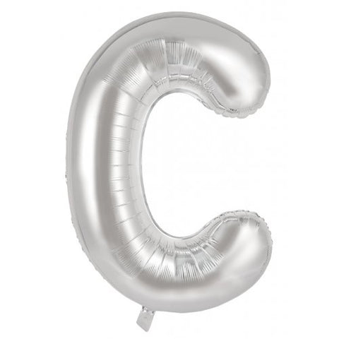 Giant Letter Balloon C Silver Foil 86cm #213902