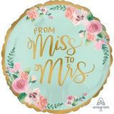Miss to Mrs She said yes Foil 43cm balloon #38692