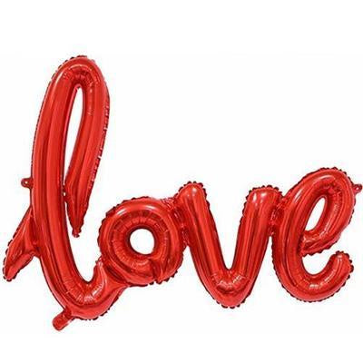 LOVE Script Foil Balloon Red #01325