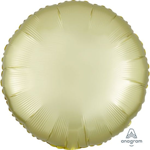 Pastel Yellow Round Foil Satin Finish Balloon INFLATED #39901