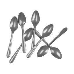 Silver Reusable Plastic Cutlery Dessert Spoons 20pk