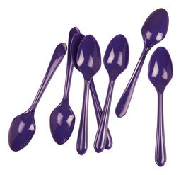 Purple Reusable Plastic Cutlery Dessert Spoon 20 pack #6016pup