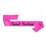 Sweet Sixteen Pink Fabric Sash #8835644