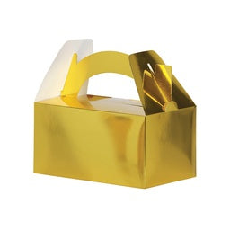 Metallic Gold Lolly Boxes Lunch Box 5pk #42668
