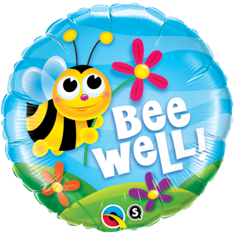 Get Well Bee Well Foil 45cm Balloon INFLATED #16998