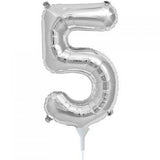 Air Fill Silver Number 5 Balloon 41cm #00437