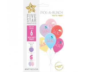 6th Birthday "six" Clouds & Hearts Assortment Pick-A-Bunch 6pk UNFILLED