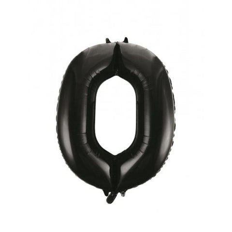 Giant INFLATED Black Number Zero (0) Foil 86cm Balloon #213780