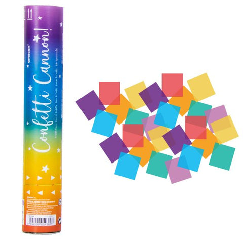 CONFETTI CANNON BRIGHT RAINBOW COLOURS 24CM #9911525