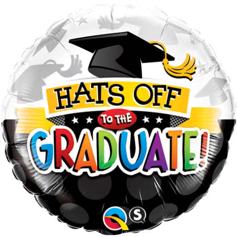 Graduation Foil 45cm Balloon Hats Off #93214