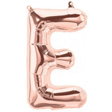 Rose Gold Letter E Balloon AIR FILLED SMALL 41cm #01341