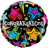 Congratulations Shooting Stars Foil 45cm Balloon #41434