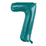Giant INFLATED Teal Number 7 Foil 86cm Balloon #213817