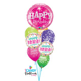 Happy Birthday Pink Extravaganza Balloon Bouquet