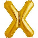 Gold Letter X foil Balloon AIR FILLED SMALL 41cm #00590