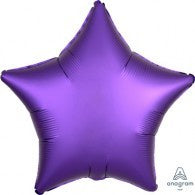 Purple Star Foil Satin 48cm Balloon INFLATED #36820