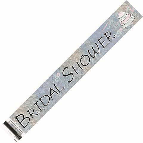 Bridal Shower Silver Foil Banner with Cake