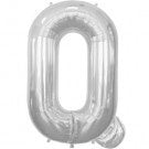 Silver Letter Q Balloon AIR FILLED SMALL 41cml #00495