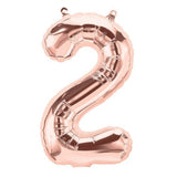 Rose Gold Number 2 Balloon 41cm Small AIR FILLED ONLY #01365