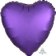 Purple Heart Foil Satin 43cm Balloon INFLATED #36818
