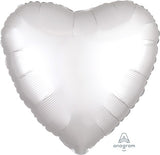 Pastel White Pearl Satin Luxe Foil Heart 43cm Balloon INFLATED #38590