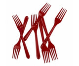 Red Reusable Plastic Cutlery Forks 20pk