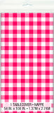 Red Gingham Check Plastic Tablecover
