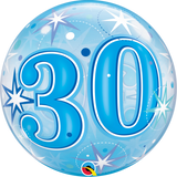 30th Birthday Bubble Blue Balloon #48443