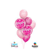 Happy Birthday Pink Dazzler Balloon Bouquet