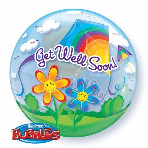 Get Well Soon Kite Bubble Balloon INFLATED #68654