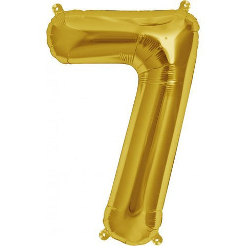 Gold Number 7 Balloon AIR FILLED  SMALL 41cm #00564