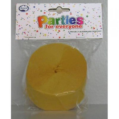 Yellow Crepe Paper Streamer 30m