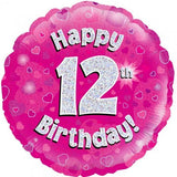 12th Birthday Foil Pink Balloon Oaktree #227635