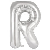 Giant Letter Balloon R Silver Foil 86cm #213917