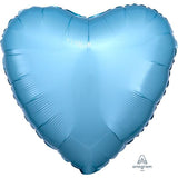 Foil Solid Colour Heart 45cm (18") Pastel Blue#80046