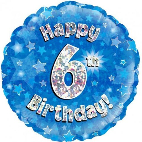 6th Birthday Blue Foil 45cm Balloon #227864