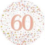 60th Birthday Foil Rose Gold Sparkling Fizz 45cm Balloon #227147