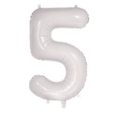 Giant INFLATED White Number 5 Foil 86cm Balloon #213805