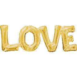 LOVE Foil Word Joined Letters Gold Balloon AIR FILLED DIY#33767