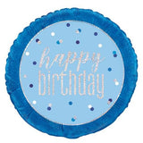 Happy Birthday Blue Confetti Foil 45cm Balloon 83353