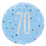 Prismatic Blue & Silver 70th Birthday Foil 45cm (18") #83362