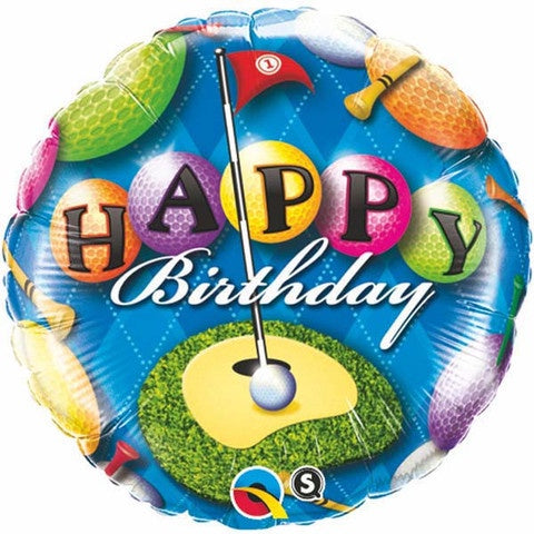 Golf Foil 45cm Happy Birthday  Balloon #24121
