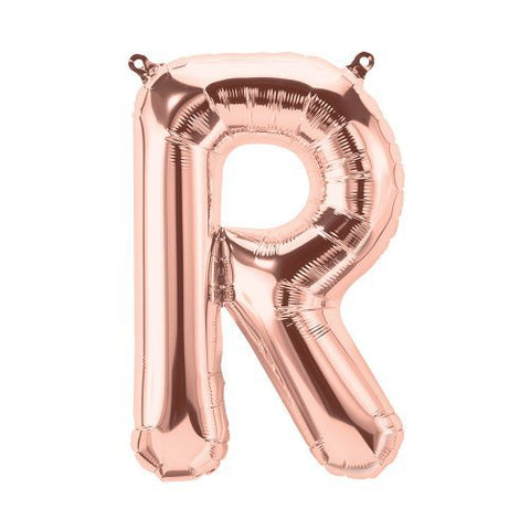 Rose Gold Letter R Balloon AIR FILLED SMALL 41cm #01354