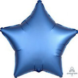 Dark Blue Star Foil Azure Satin 48cm Balloon INFLATED #36811