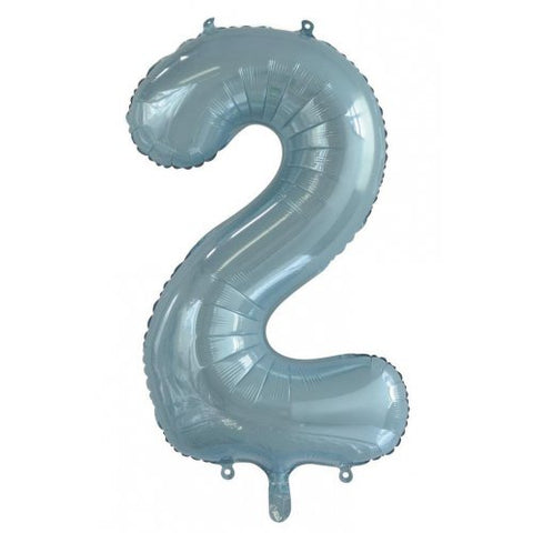 Giant INFLATED Light Blue Number 2 Foil 86cm Balloon #213752